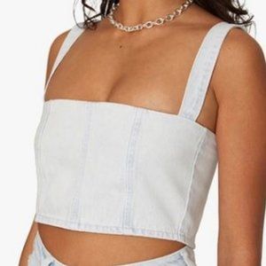 NWT WeWoreWhat denim bustier top
